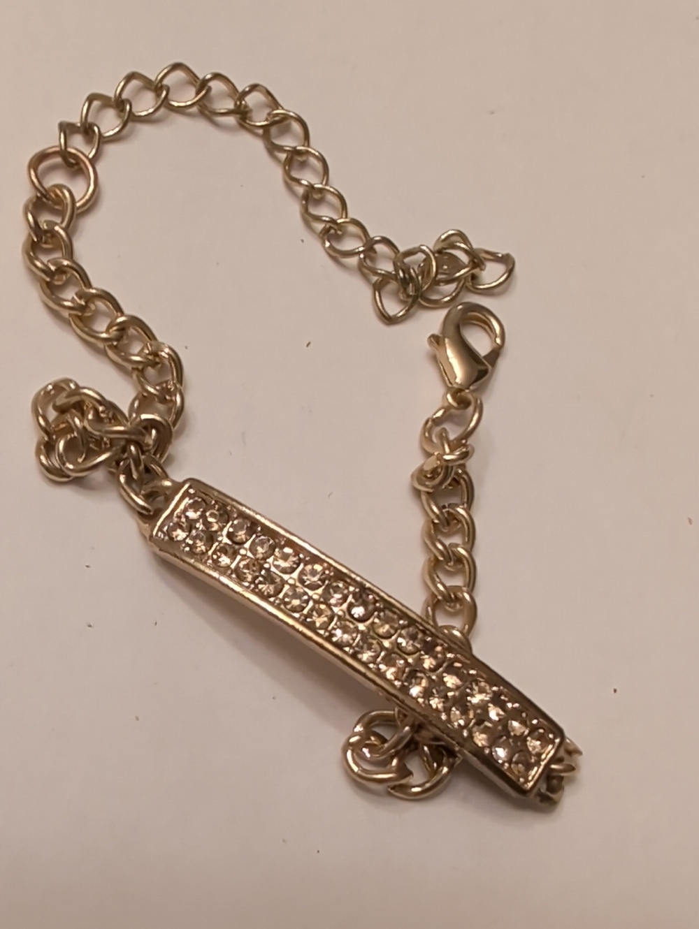 Gold-Tone Crystal Bar Chain Bracelet